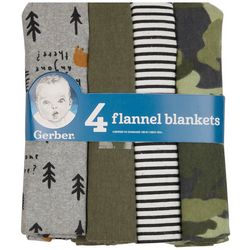 Gerber Baby Boys 4-pk. Flannel Blankets Set