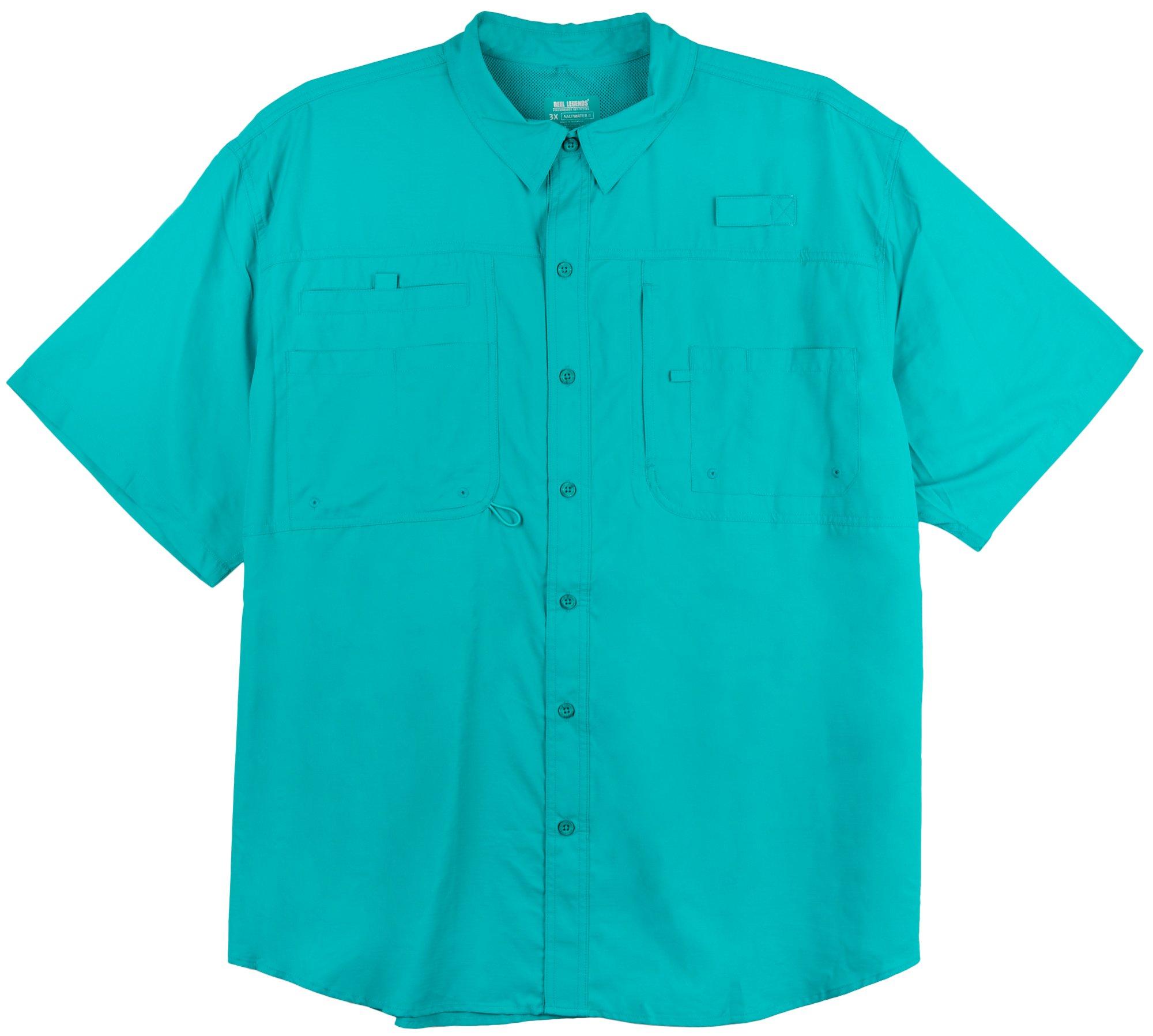 Reel Legends Mens Solid Mariner II Short Sleeve Shirt