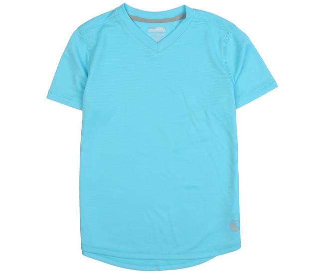Reel Legends Big Girls Freeline Short Sleeve T-Shirt - Aqua Blue - Large (12-14)