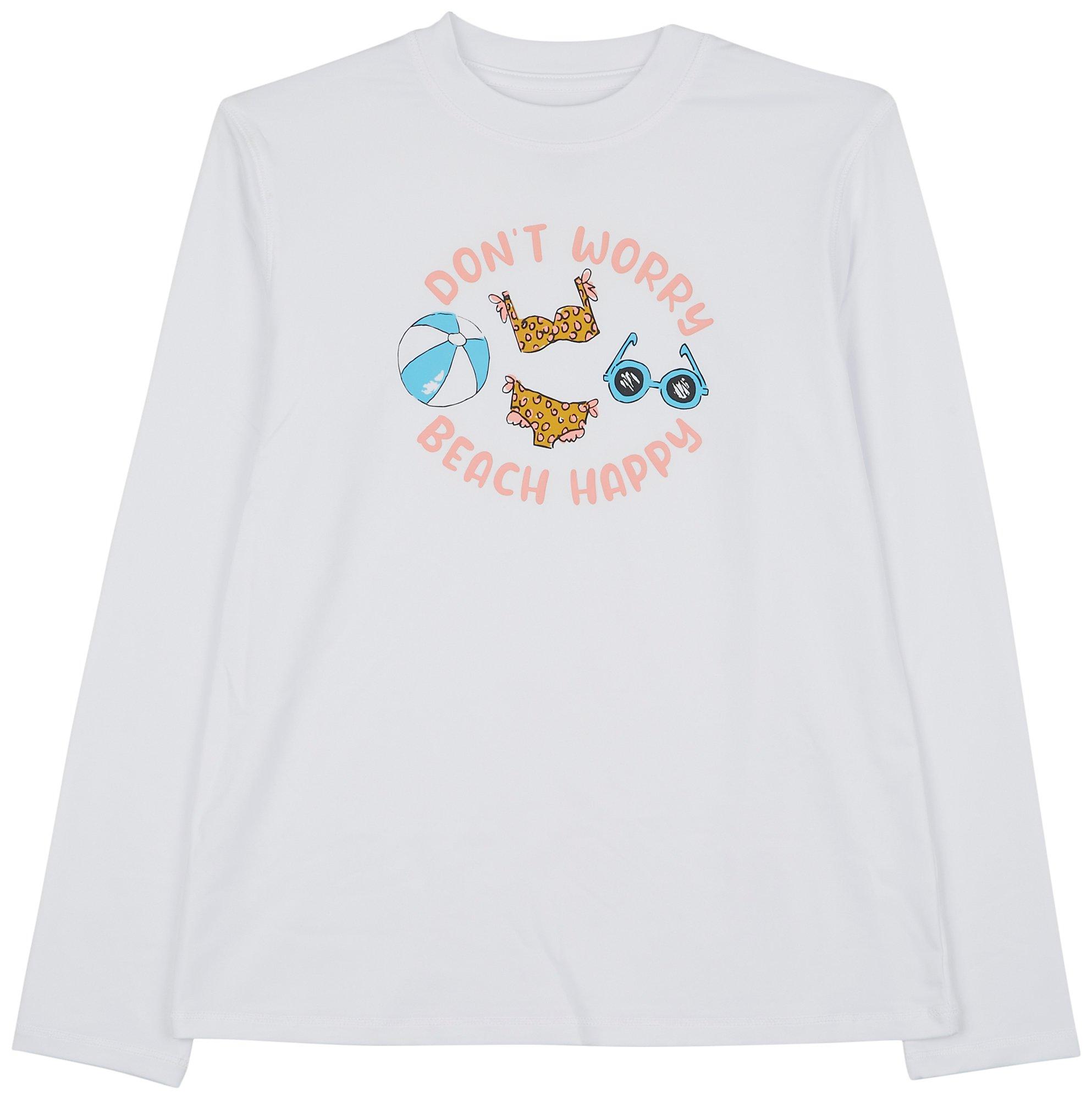 Reel Legends Little Girls Crew  Beach Long Sleeve T-Shirt