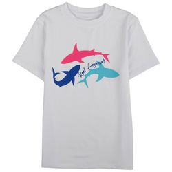 Reel Legends Little Girls Shark & Logo Graphic T-Shirt