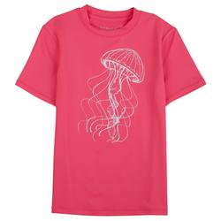 Little Girls Jellyfish Round Neck T-Shirt