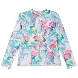 Big Girls Jelly Fish Allover Print Long Sleeve Top