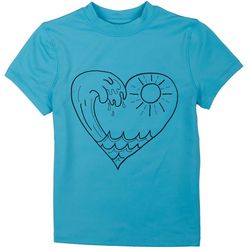 Reel Legends Little  Girls Heart Wave T-Shirt