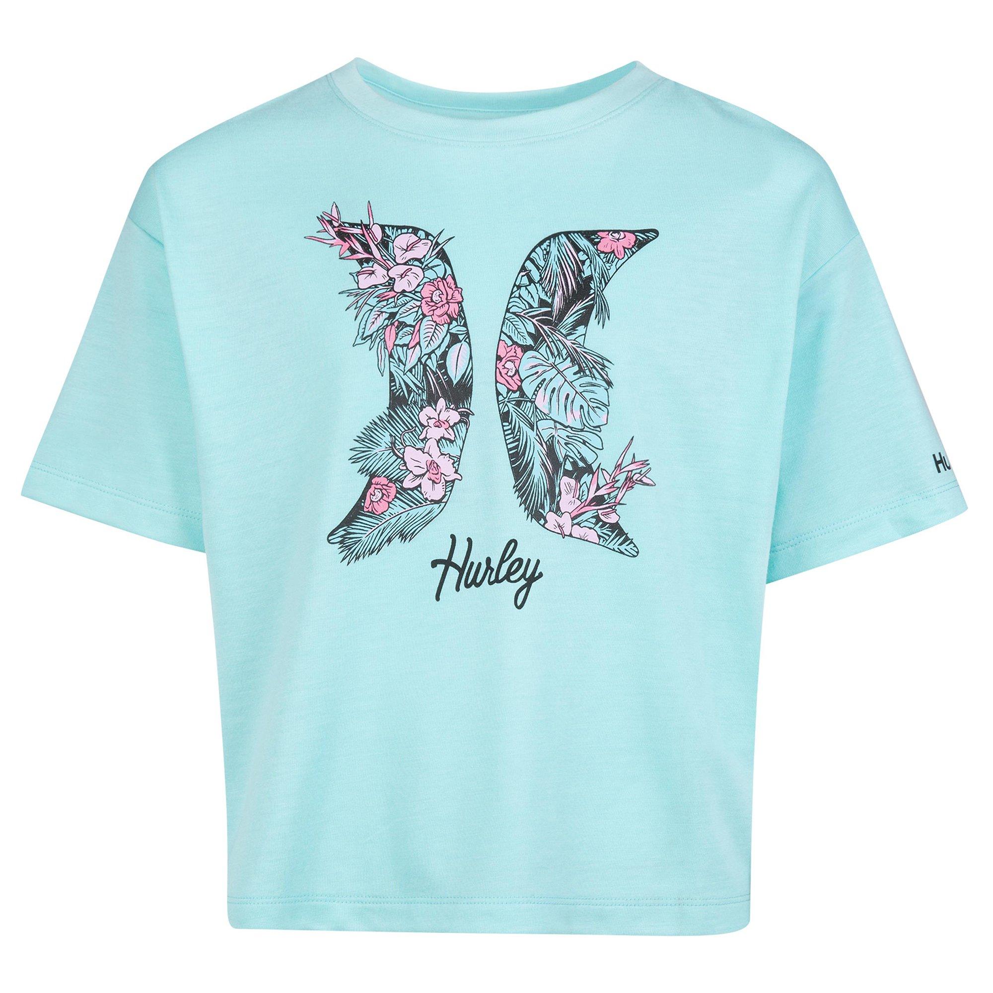 Big Girls Hibiscus Floral Logo Screen Print Top