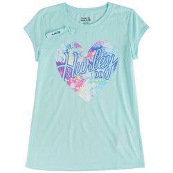 Hurley Little Girls Boxy Watercolor Heart T-Shirt