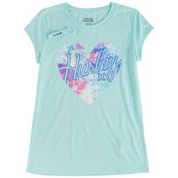 Little Girls Boxy Watercolor Heart T-Shirt