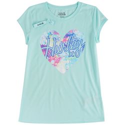 Hurley Big Girls Boxy Watercolor Heart T-Shirt