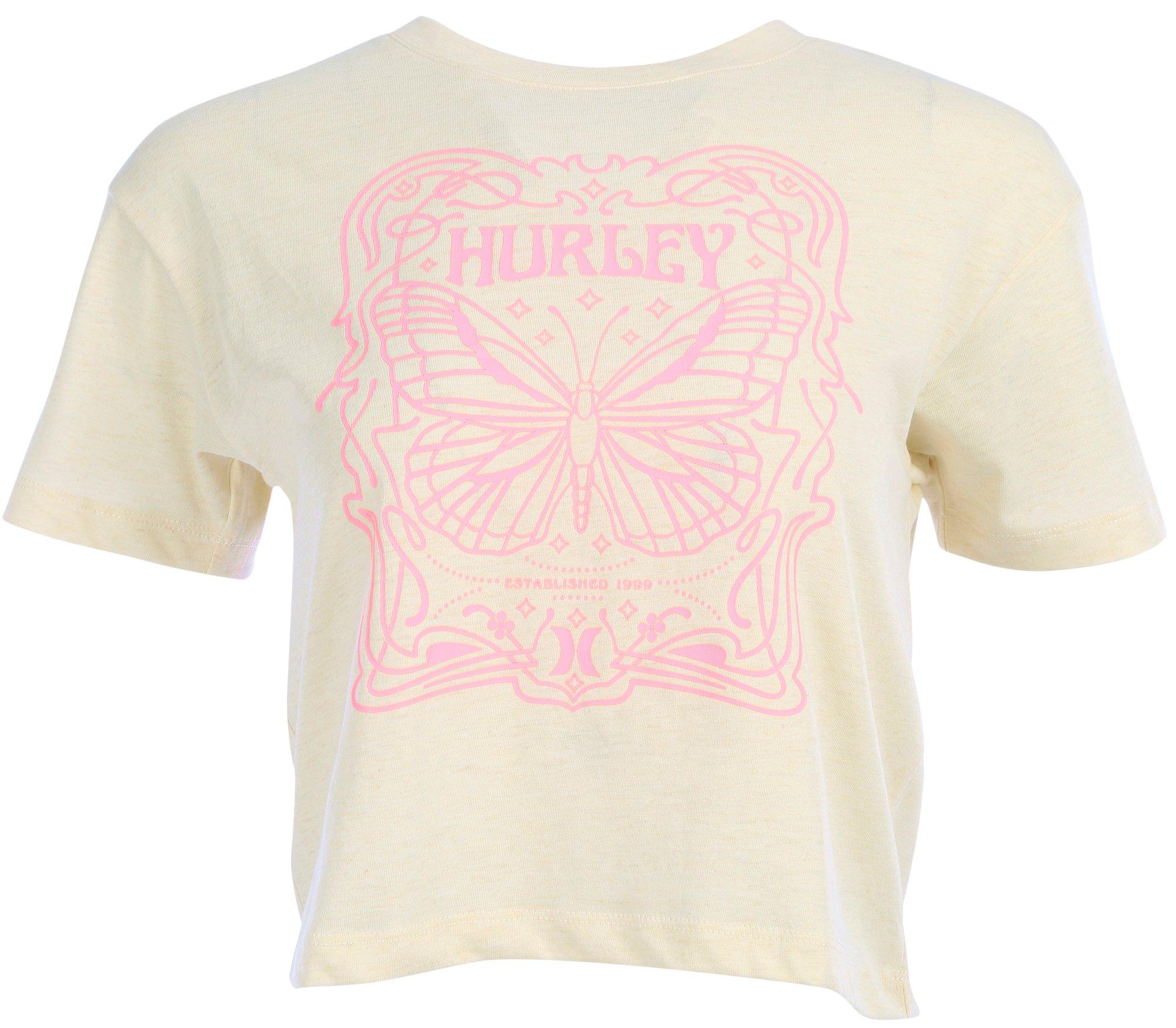 Hurley Big Girls Butterfly Cropped Tee