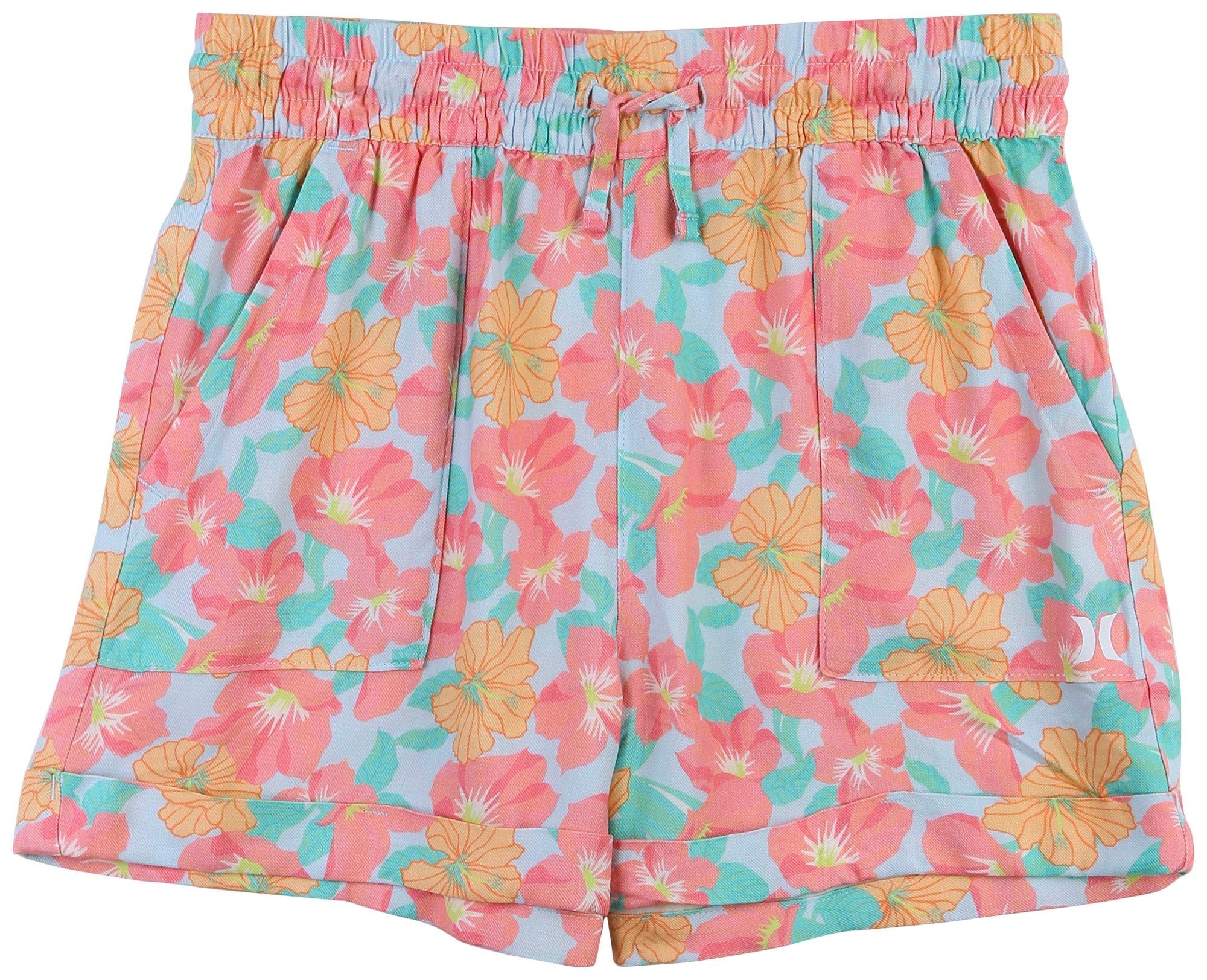 Hurley Big Girls Floral Woven Shorts