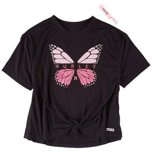Hurley Big Girls Butterfly Front Tie T-Shirt