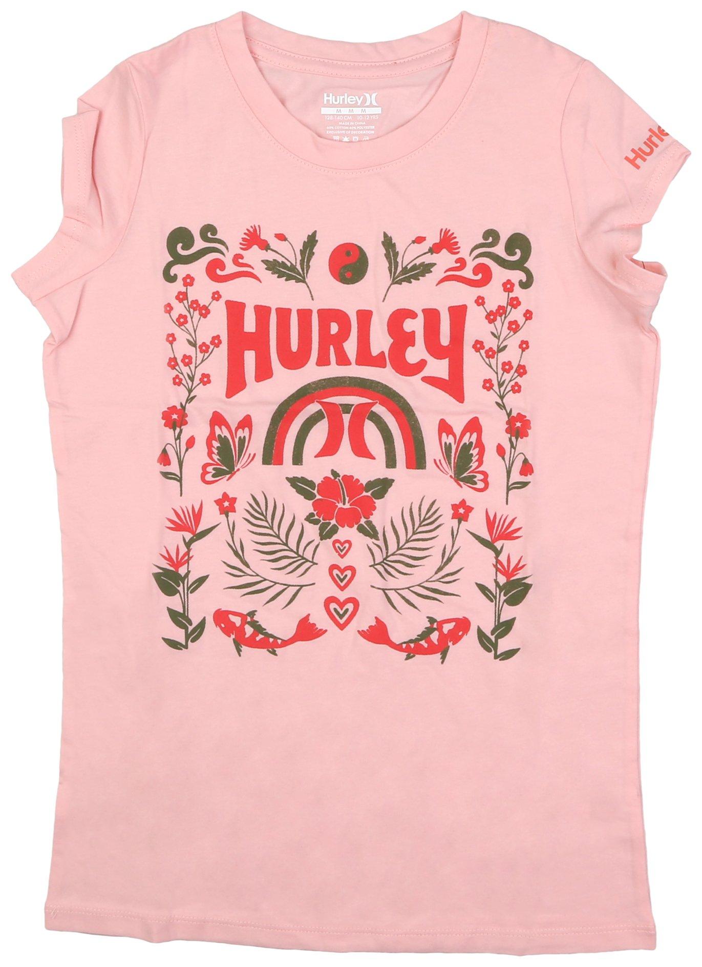 Big Girls Natural Hurley Graphic Short Sleeve T-Shirt