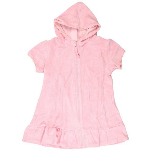 Raviya Little Girls Pink Zipper Hooded Cover Up