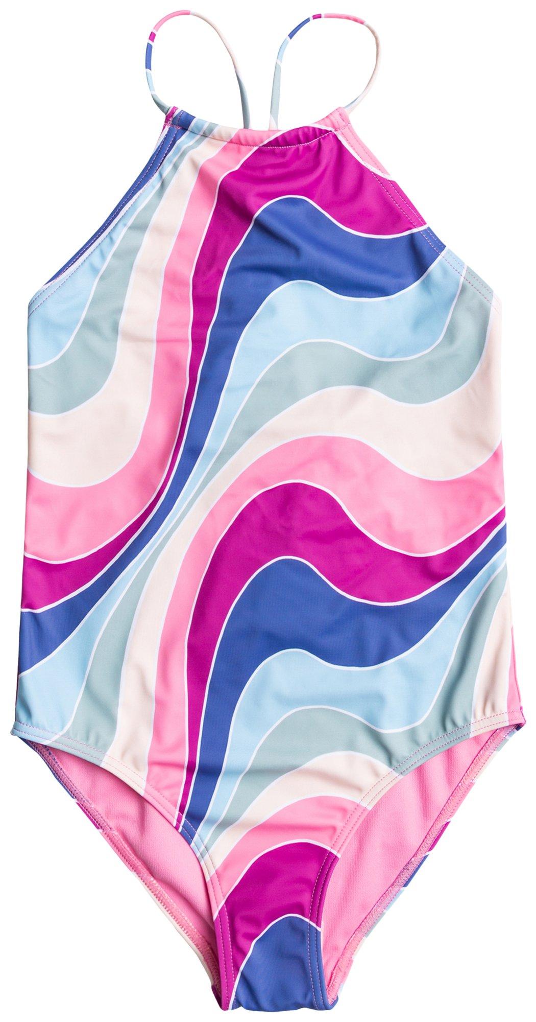 Roxy Big Girls 1-pc. Vacation Memories Marble Swimsuits