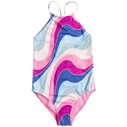 Roxy Big Girls 1-pc. Vacation Memories Marble Swimsuits
