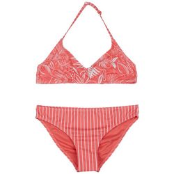 Roxy Big Girls 2-Piece Floral Halter Top Bikini Swimsuit Set
