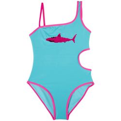 XOXO Big Girls Sequin Shark Swimsuit