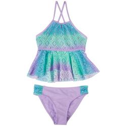 Big Girls 2-pc. Crochet Tankini Swimsuit Set