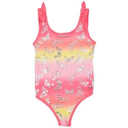 Pink Platinum Big Girls 1-pc. Butterfly Swimsuits