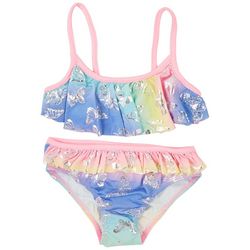Big Girls 2-pc. Tie Butterfly Sparkle Bikini Swimsuit