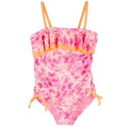 Kensie Girl Little Girls Tie Dye Ruffle Swimsuit