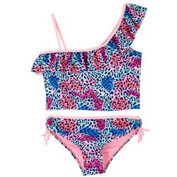 Big Girls 2-pc. Cheetah Print Swimsuit Set