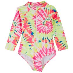 Limited Too Little Girls Tie Dye Print Rashguard Swimsuit
