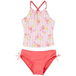 Floatimini Little Girls 2-pc. Floral Stripe Tankini Swimsuit
