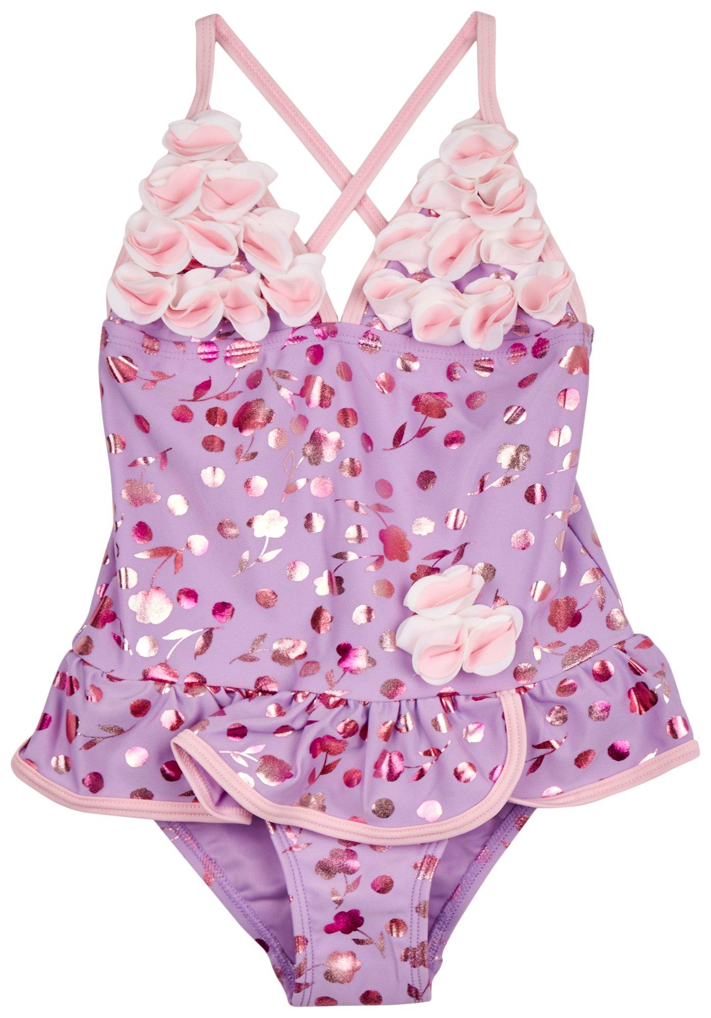 Little Girls 1-Pc. Ombre Foil Cotton Swimsuit