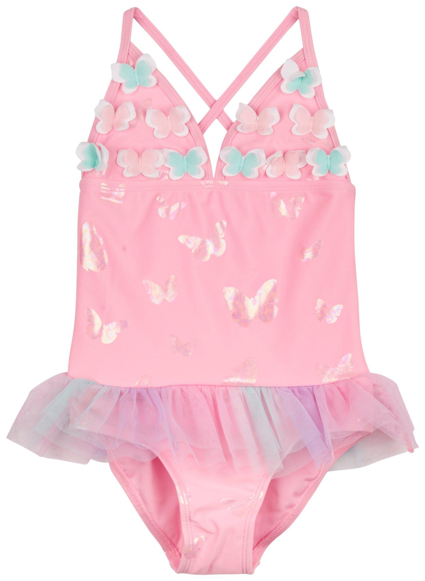 Toddler Girls One Pc. Iridescent Foil Swimsuit