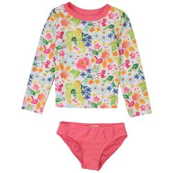 Little Girls 2-pc. Floral Garden Swimsuit Set
