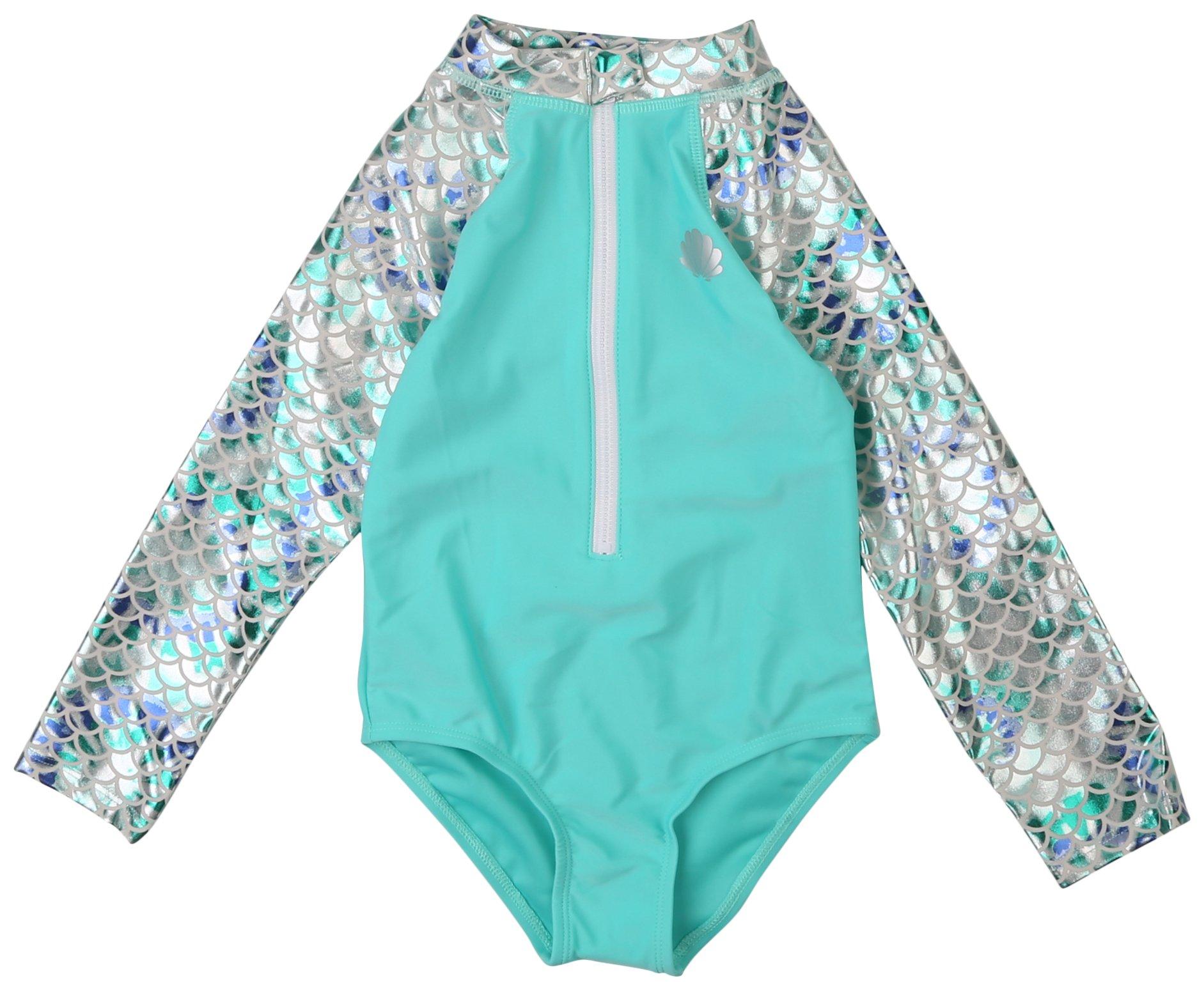 Little Girls One Pc. Seashell Scales Swimsuit