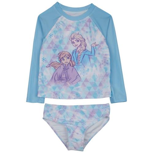 Frozen Little Girls 2-pc. Frozen Long Sleeve Swimsuit