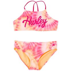 Hurley Big Girls 2-pc. Tie Dye Bikini Swimsuit Set