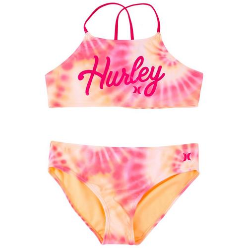 Hurley Big Girls 2-pc. Tie Dye Bikini Swimsuit