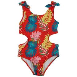 Big Girls 1-pc Tropical Print Swim Suit