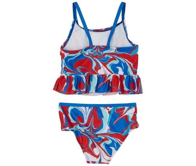  Girls Womens 2 Piece Bathing Suits Red Blue White