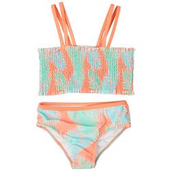 Little Girls 2-pc Smocked Tie Dye Bikini Set