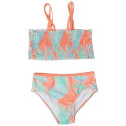 Big Girls 2-pc Smocked Tropical Swimsuit Set