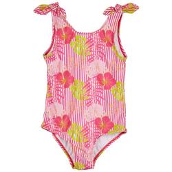 Little Girls 1 Pc. Tropical Stripe Swimsuit