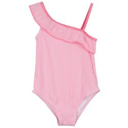 BRIGHT SKY Little Girls 1 Pc. Pink Stripe  Swimsuit