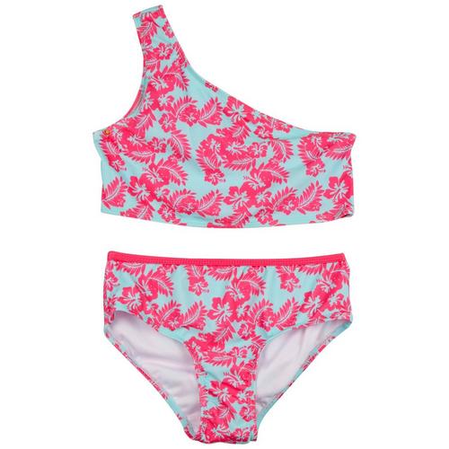 BRIGHT SKY Big Girls 2-Pc. One Shoulder Swimsuit