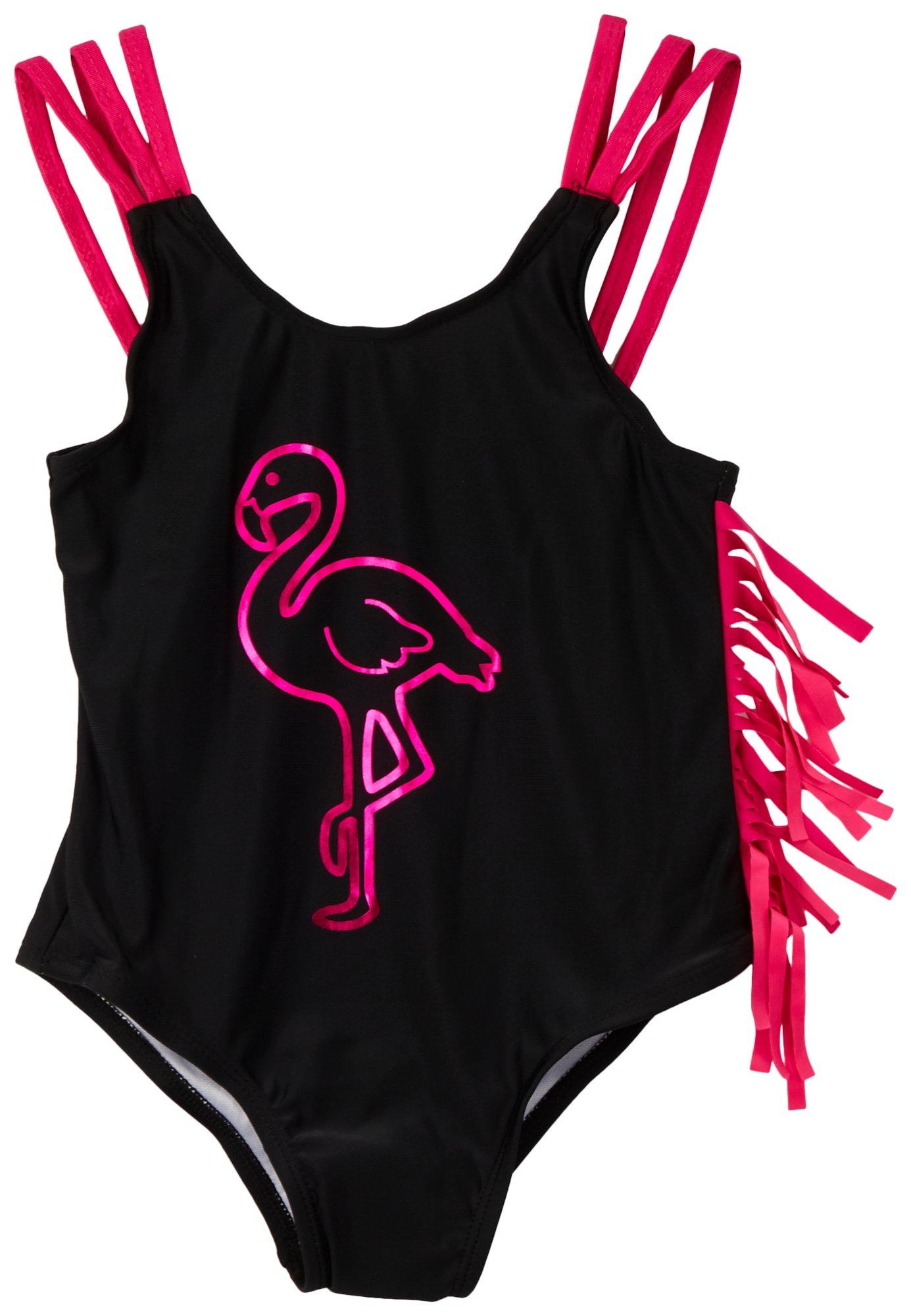 BRIGHT SKY Little & Big Girls 1Pc. Flamingo Fringe Swimsuit