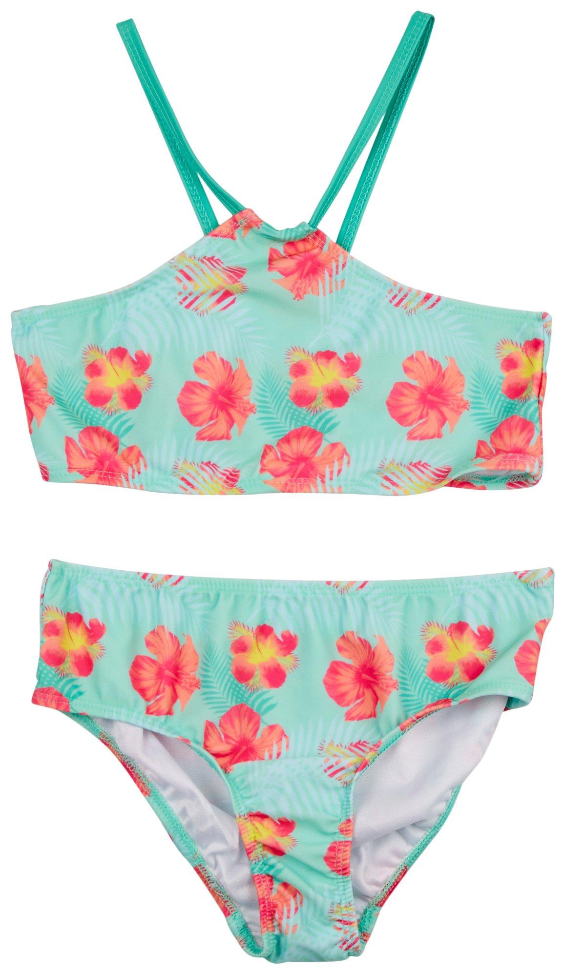 BRIGHT SKY Big Girls 2-pc. Floral Bandana Swimsuit Set