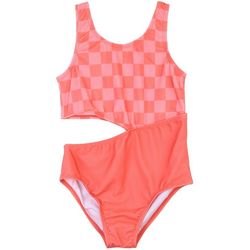 Wurl Big Girls 1 Pc. Checkered Swimsuit