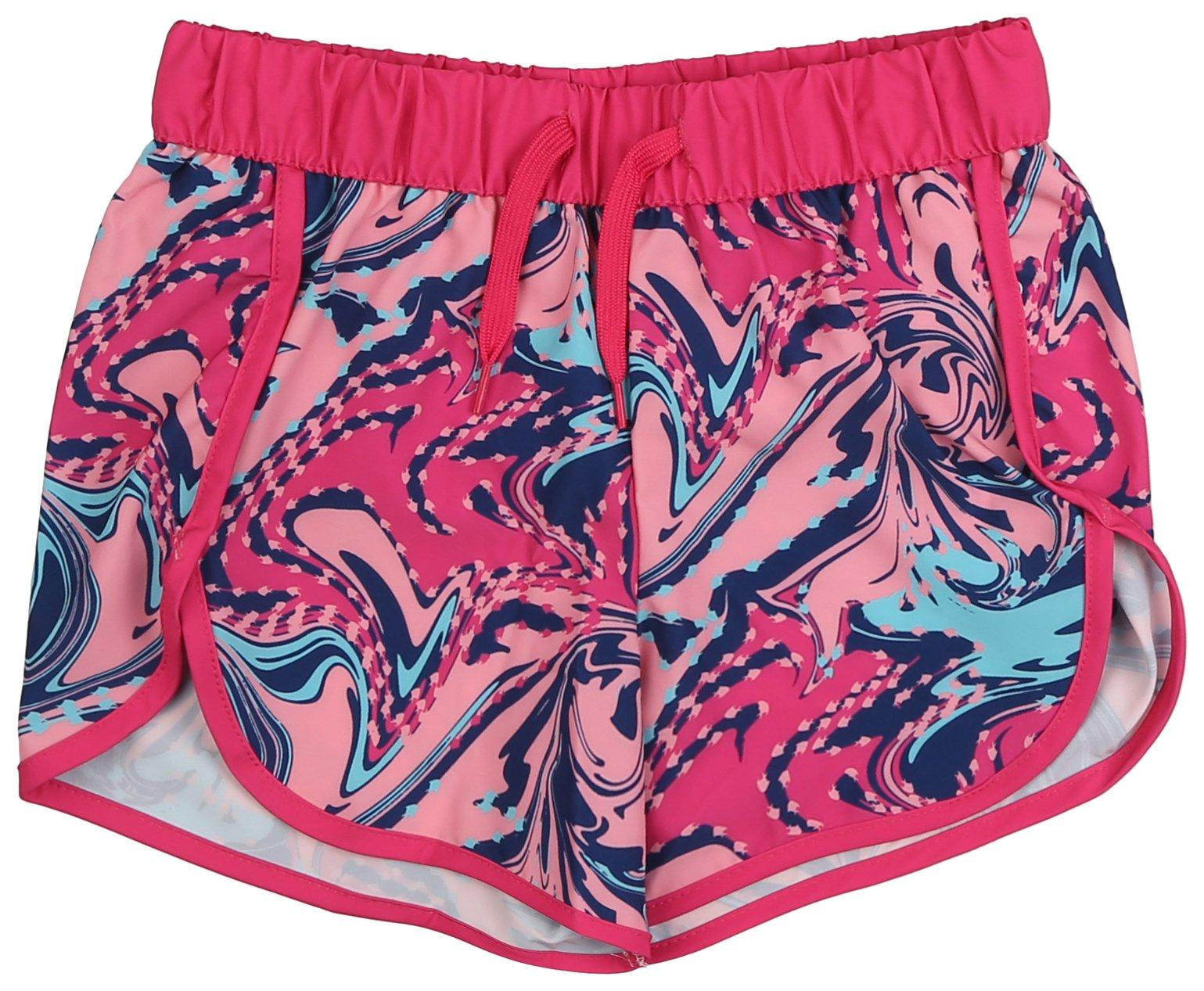 Reel Legends Big Girls Pink Swirl Active Shorts