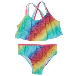 Little Girls 2-pc. Rainbow Bikini Swimsuit Set