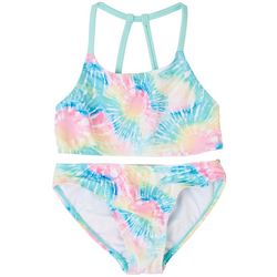 Shelloha Little Girls 2-pc. Tie Dye Print Bikini Swimsuit