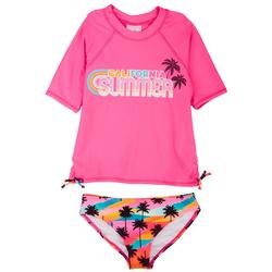 Big Girls 2-pc California Summer Rashguard Swimsuit