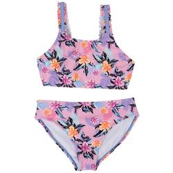 Big Girls 2-pc. Floral Ruffle Bikini Swimsuit